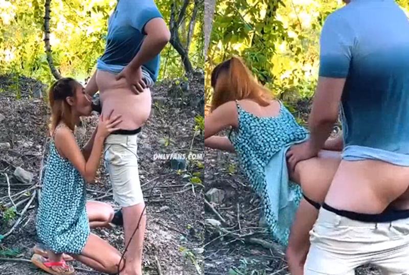 chipyononlyfans น้องชิปปี้ โดนเย็ดหีในป่า Onlyfans คู่แท้ไทยเปลี่ยนบรรยากาศพากันไปเย็ดในป่า โม๊กควยแล้วยืนเกาะต้นไม้แอ่นหีให้เย็ด