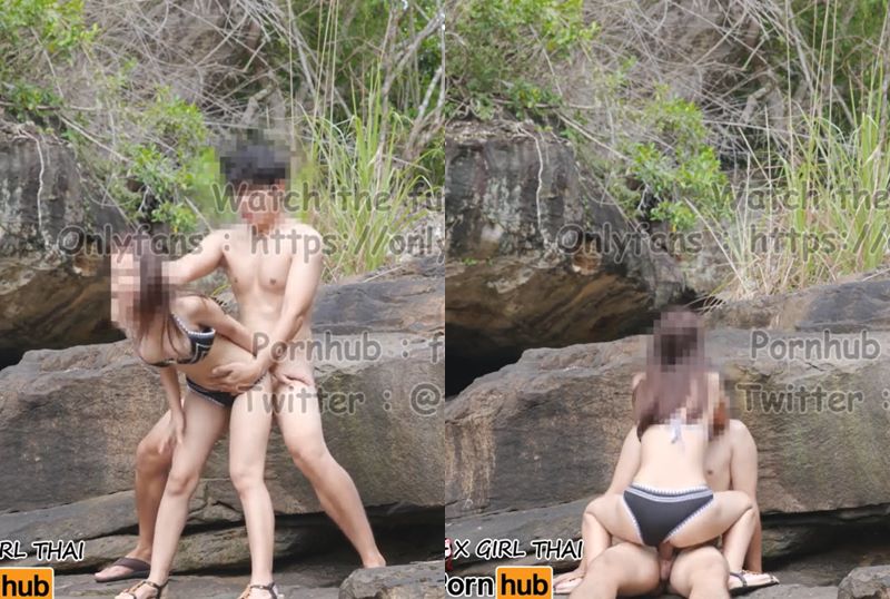 Thai Sex in Forest Waterfall, Sex in Nature, Thai Outdoor Sex.