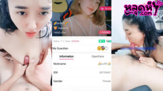 Mlive leaked clip, Nong Mali IDX-80755607 arranges with Pee Thep, rubbing her cock into her breasts.