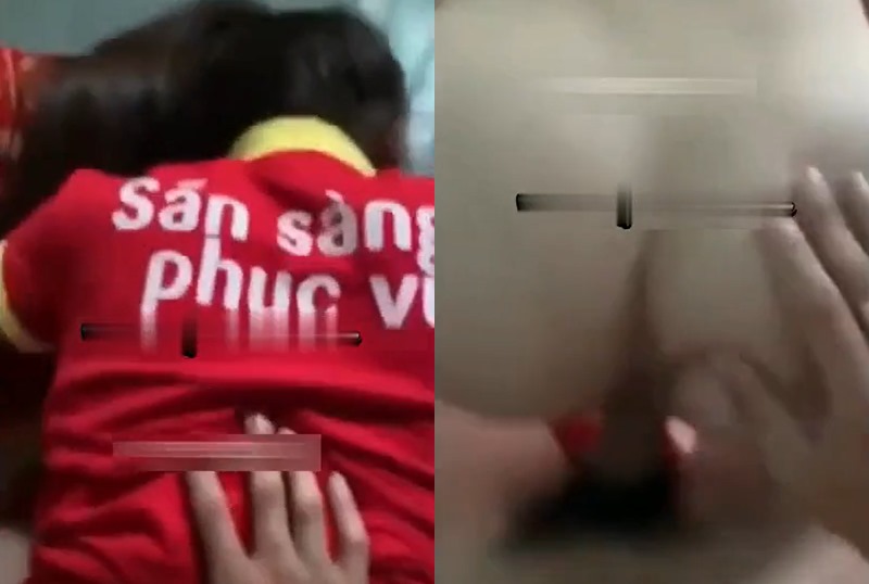 Em nhân viên siêu thị tranh thủ giờ nghỉ trưa