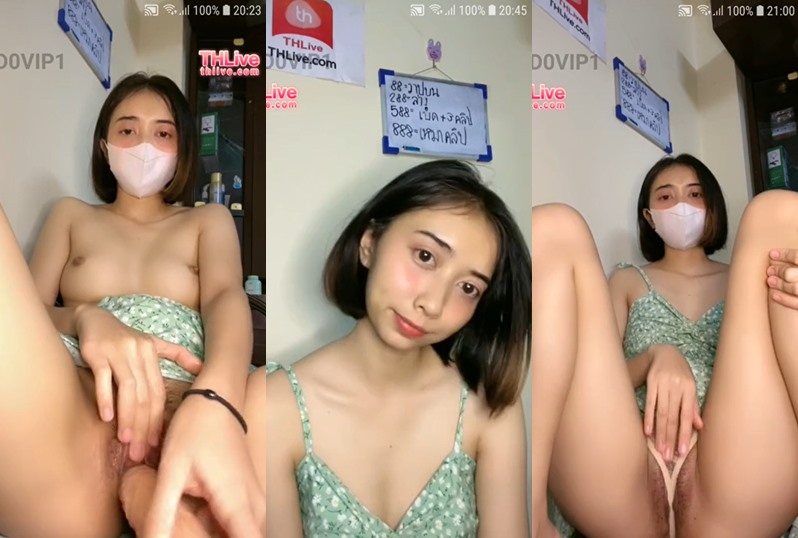 คลิปหลุด thlive สาวไทยผมสั้นงานเด็ดไลฟ์สดโชว์นมโชว์ เอาดิวโด้ยัยรูหีจนเสร็จ