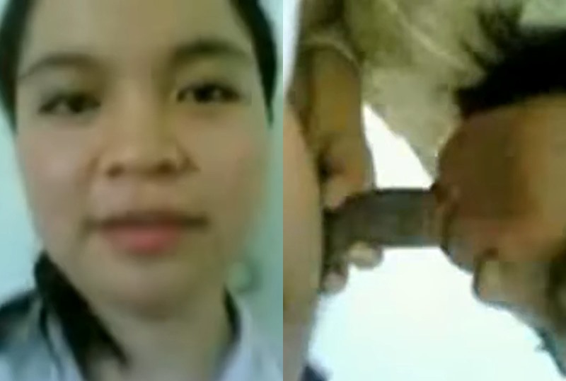 tudung- awek Sabah with Mr. Guard