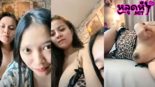 Adult clip featuring Natt and Mai from Mlive, both doing a great job. They take turns showing off their breasts.