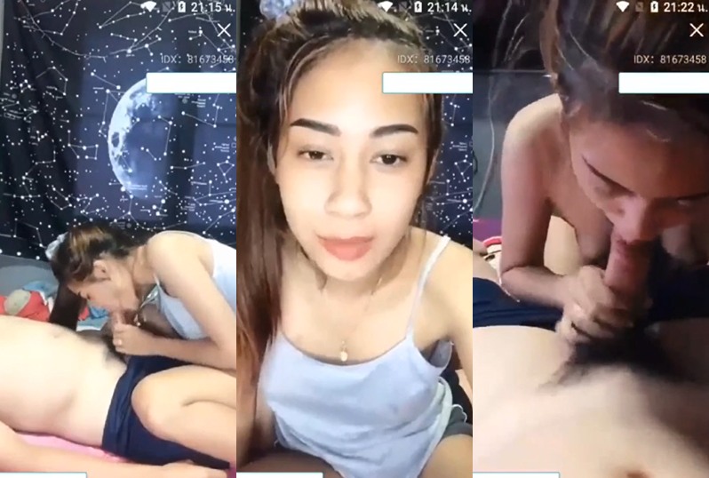 Mlive โชว์สกิลการอมควยมิดด้าม แฟนนอนเฉยๆควยแข็งโป๊ก ไม่ได้เย็ดหีสักทีเลยปล่อยน้ำแตกคาปาก