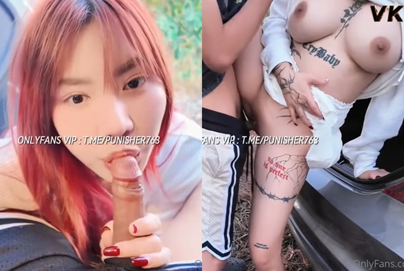 Irenkampong1 came out to have sex with her husband in an outdoor style by pulling over on the side of the road, then she stood up and lifted her skirt at the back of the car before getting into the car.