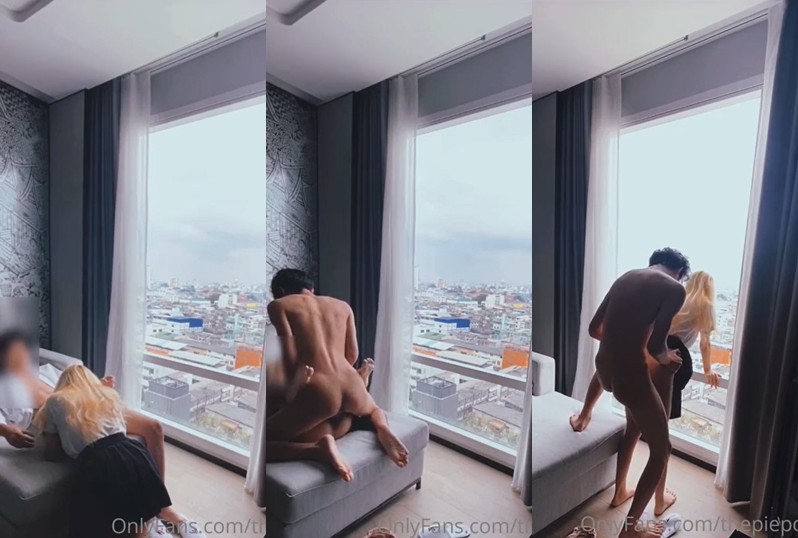 thepieporsche น้องพายกับพอช คู่วัยรุ่นนิสิตไทยเปิดม่านล่อหีกันในคอนโด โม๊กควยแล้วจับเลียหีคาชุด